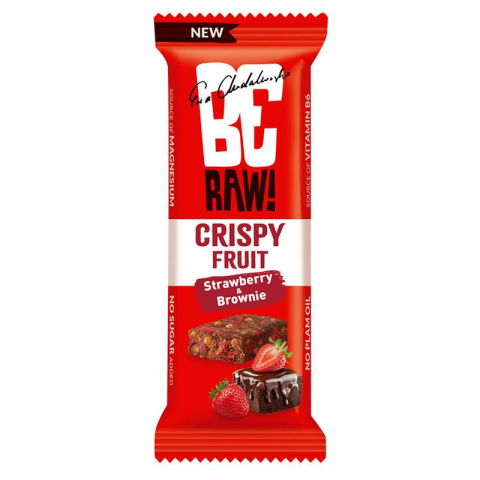 BeRAW! Bar Crispy Fruit Baton owocowy Strawberry&Brownie Truskawka i Brownie 40g