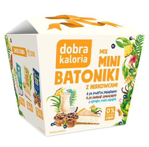 DOBRA KALORIA MIX MINI BATONIKI Z NERKOWCAMI: À LA MUFFIN JAGODOWY, À LA SERNIK WANILIOWY, O SMAKU PIÑA COLADA 187G