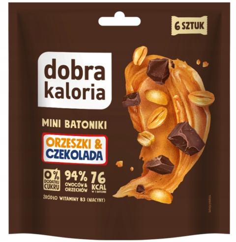 DOBRA KALORIA MINI BATONIKI ORZESZKI & CZEKOLADA 108 G 6szt