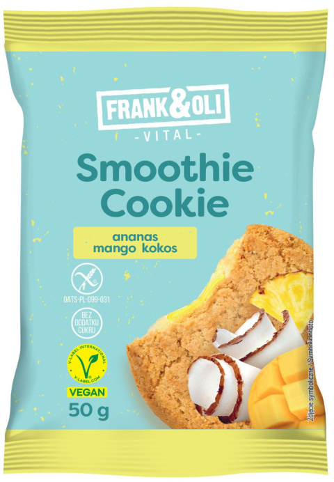 FRANK&OLI Ciastko Smoothie cookie ananas mango kokos 50g