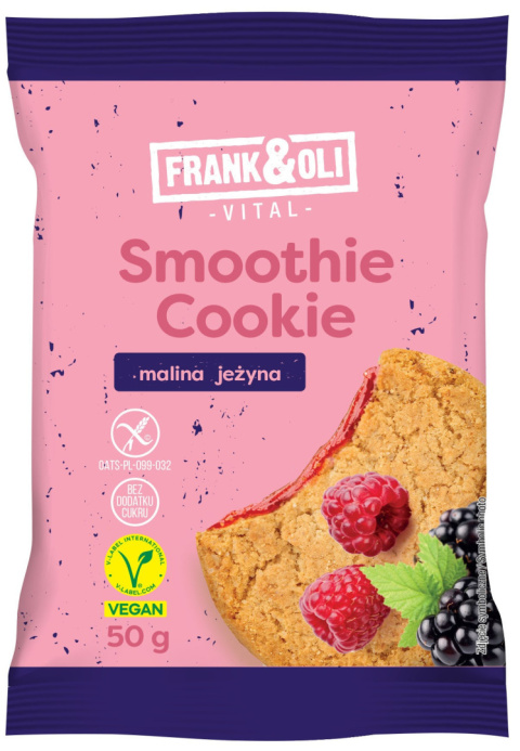 FRANK&OLI Ciastko Smoothie cookie malina jeżyna 50g