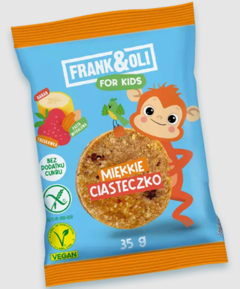 FRANK&OLI FOR KIDS MIĘKKIE CIASTECZKO BANAN & TRUSKAWKA 35G