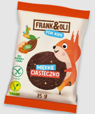 FRANK&OLI FOR KIDS MIĘKKIE CIASTECZKO KAKAO & ORZECH LASKOWY 35G