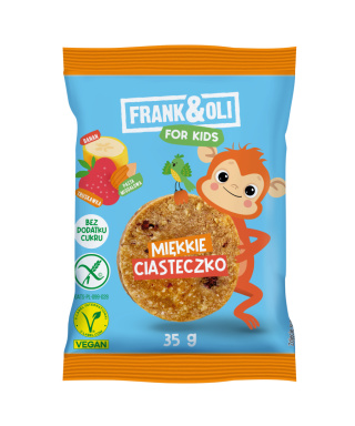 FRANK&OLI FOR KIDS MIĘKKIE CIASTECZKO BANAN & TRUSKAWKA 35G