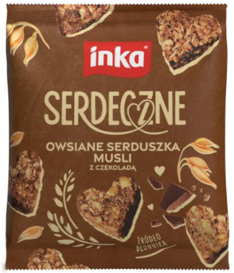 INKA Serdeczne owsiane serduszka musli z czekoladą 50g