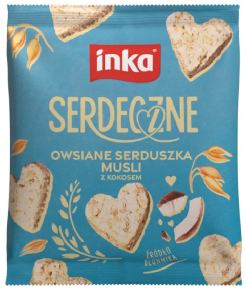 INKA Serdeczne owsiane serduszka musli z kokosem 50g