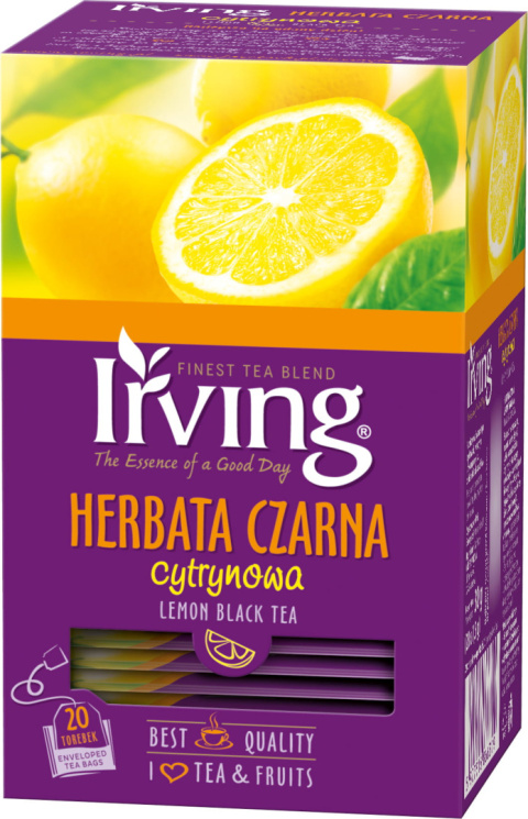 IRVING Herbata czarna cytrynowa 20 kopertek 30g