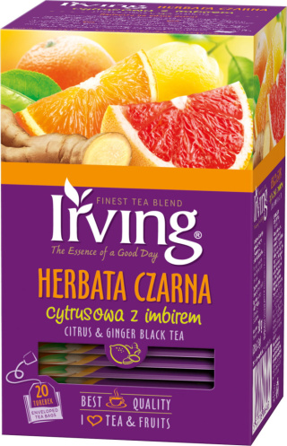 IRVING Herbata czarna cytrusowa z imbirem 20 kopertek 30g