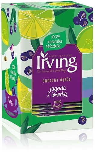 IRVING Herbatka owocowa jagoda i limetka 20 kopertek 40g