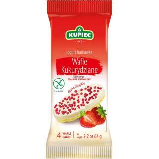 KUPIEC Wafle kukurydziane jogurt i truskawka 64g