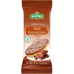 KUPIEC Wafle kukurydziane w czekoladzie mlecznej 56g