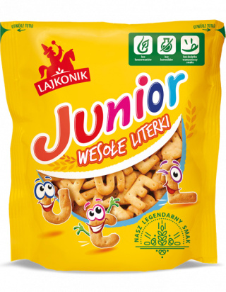 LAJKONIK JUNIOR wesołe literki Krakersy Ciasteczka 100g