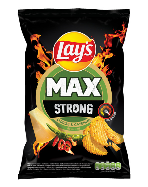 LAY'S STRONG Chipsy ziemniaczane karbowane Cheese & Cayenne 120g