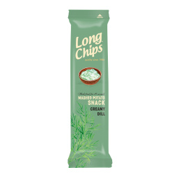 LONG CHIPS Chipsy ziemniaczane o smaku kwaśnej śmietany z koperkiem 75g