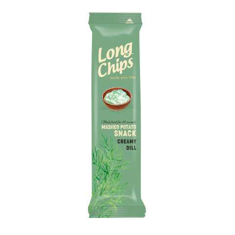 LONG CHIPS Chipsy ziemniaczane o smaku kwaśnej śmietany z koperkiem 75g