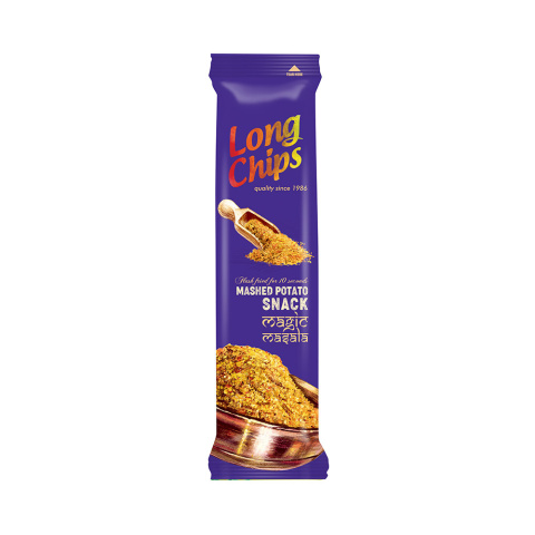 LONG CHIPS Chipsy ziemniaczane o smaku Chipsy ziemniaczane o smaku magic masala 75g