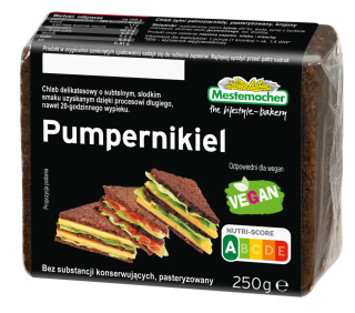 MESTEMACHER CHLEB ŻYTNI PEŁNOZIARNISTY PUMPERNIKIEL 250G