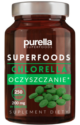 Purella Superfoods Oczyszczanie Chlorella Suplement diety 50g 250 kapsułek